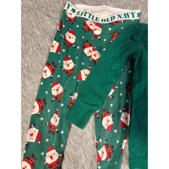 Old Navy Boys Christmas Holiday Santa Pjs Pajamas Set Size 18m 24m Green Sleep - Picture 3 of 3